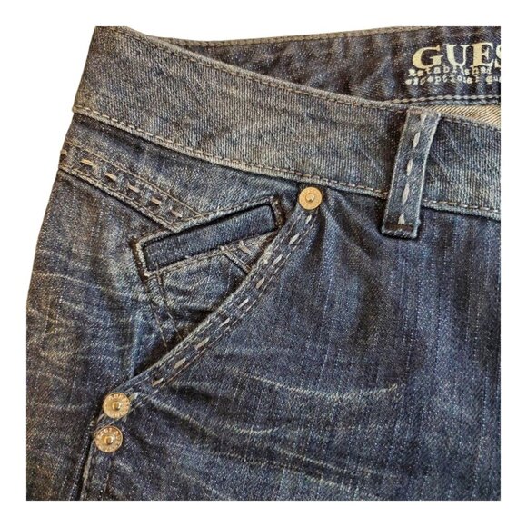GUESS Jeans SZ 29 Women's Starlet Slim Boot Distressed Blue Jeans - Picture 3 of 13